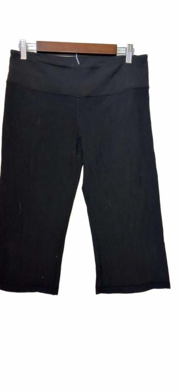 Lululemon Black Crossover Waistband Capri Yoga Pants Leggings_A104